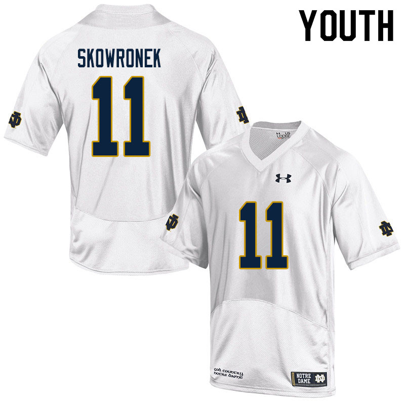 Youth NCAA Notre Dame Fighting Irish #11 Ben Skowronek Stitched College Under Armour Authentic White Football Jersey CC10Y48VX